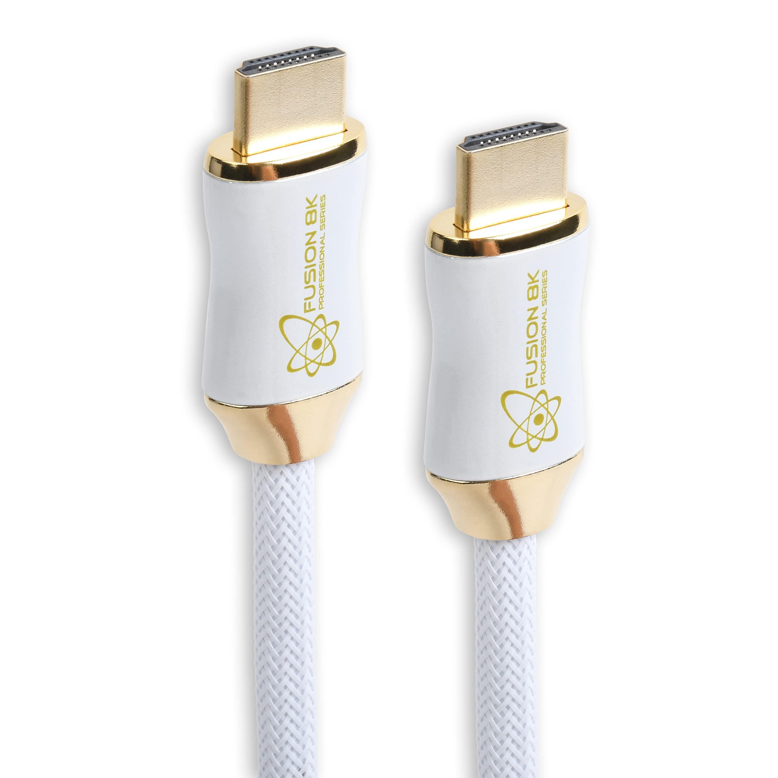 Fusion8K Fusion8K White HDR HDMI 2.1 Certified Cable Supports 10K 8K @60Hz and 4K @120Hz Compatible with Dolby Vision and All TVs, BluRay, Xbox Series X, PS5 (6 Feet)