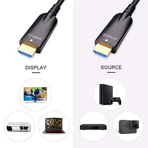 DTech DTech 100ft Fiber Optic HDMI Cable with 4K 60Hz 1080p HD Video 3D HDCP CEC High Speed Supported Compatible with Laptop Computer Monitor Projector TV DVD Player Gaming Console (100 Feet, Black)