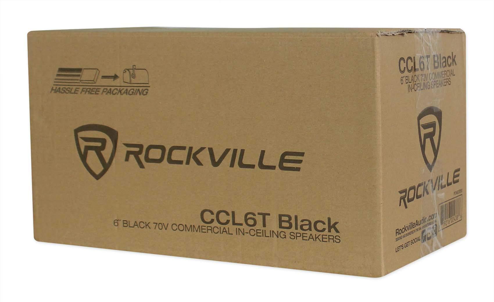 Rockville Rockville 36 CCL6T Black 70V 6" Commercial Ceiling Speakers 4 Restaurant/Office