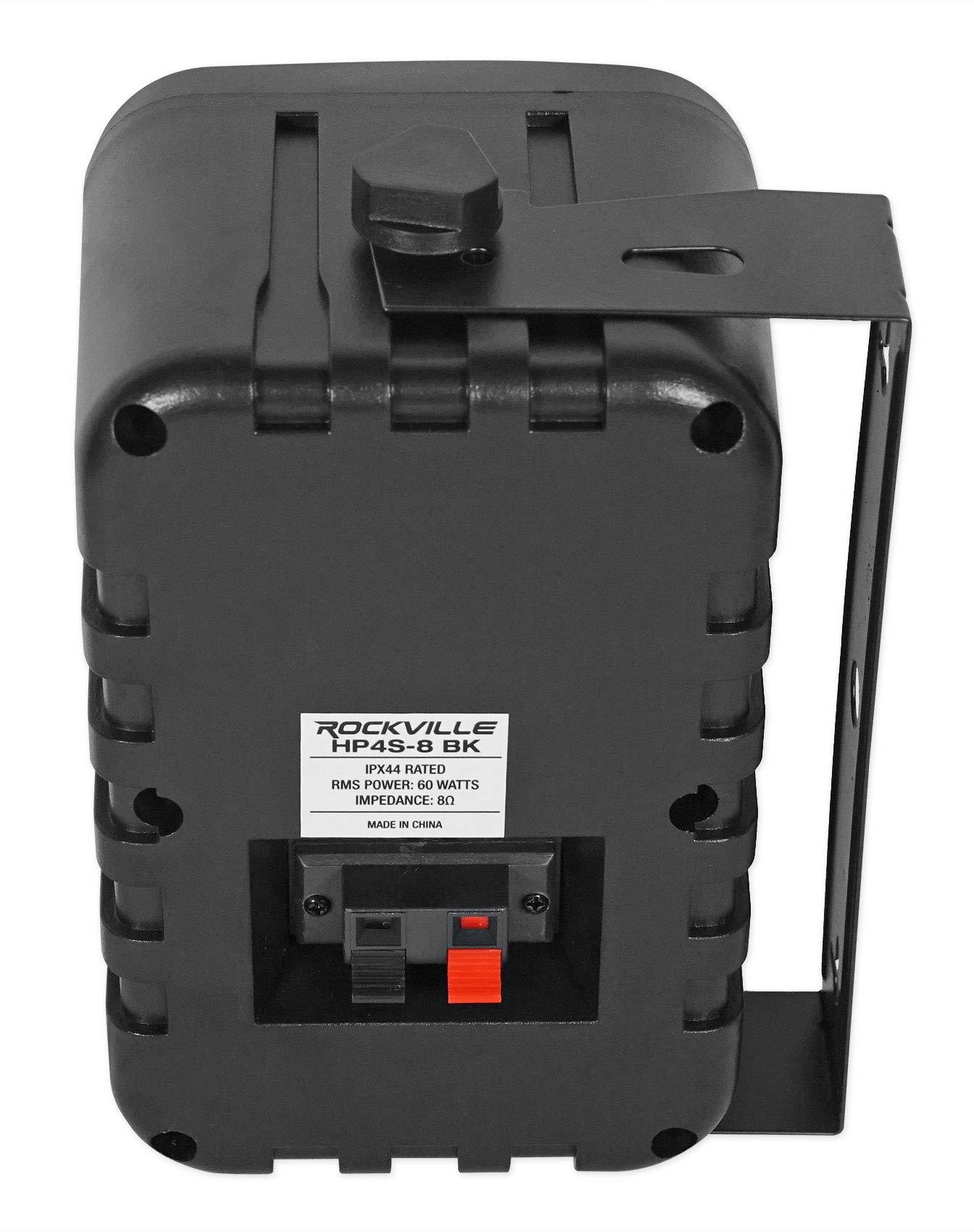 Rockville 2 RockvilIe HP4S-8 Black 4\" Outdoor Patio Backyard Garden Swivel Speakers