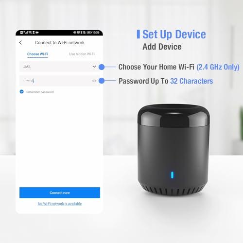 Broadlink Broadlink WiFi Smart Home Hub RM Mini 3 (2.4 GHz Wi-Fi Only) IR Automation Learning Universal Remote Control for TV Compatible with Alexa, Google Home, IFTTT