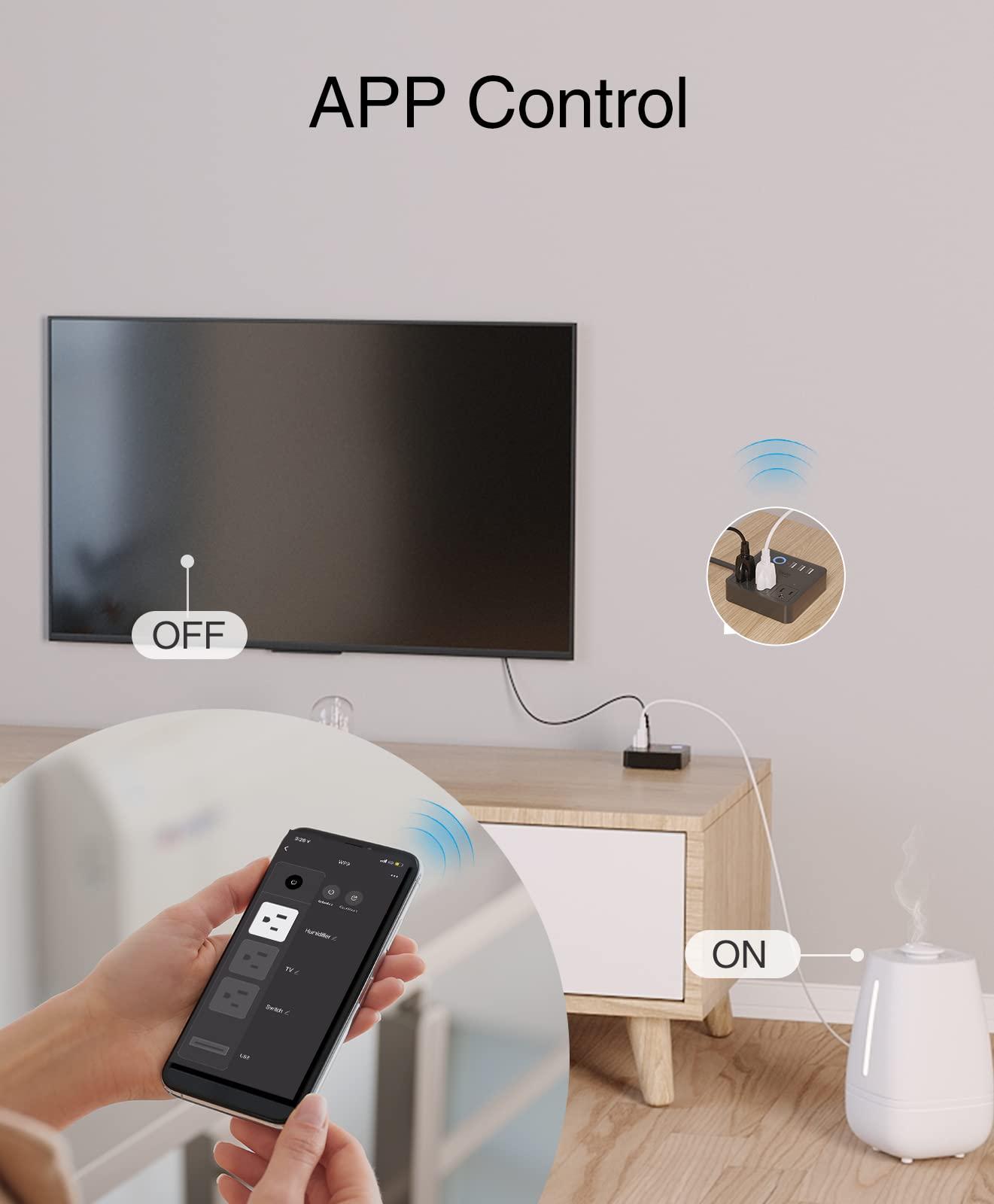 GHome Smart GHome Smart Plug Power Strip, WiFi Surge Protector Work with Alexa Google Home, Smart Outlets with 3 USB 3 Charging Port, Multi-Plug Extender for Home Office Cruise Ship Travel, 10A