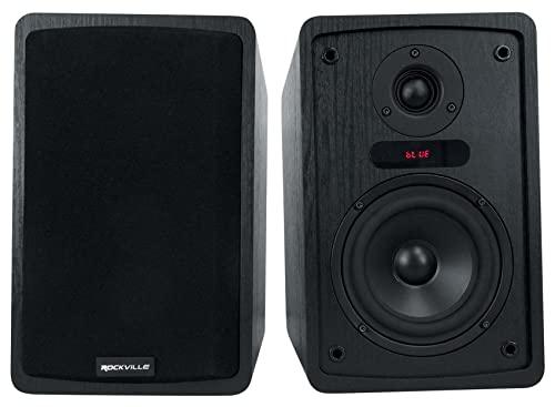 Rockville Rockville ELITE-5B 5.25\" Bookshelf Speakers w/Bluetooth+28\" Dark Wood Stands