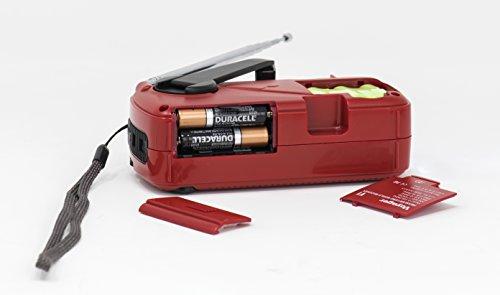 Kaito Kaito V1 Voyager Solar/Dynamo AM/FM/SW Emergency Radio with Cell Phone Charger and 3-LED Flashlight, Red