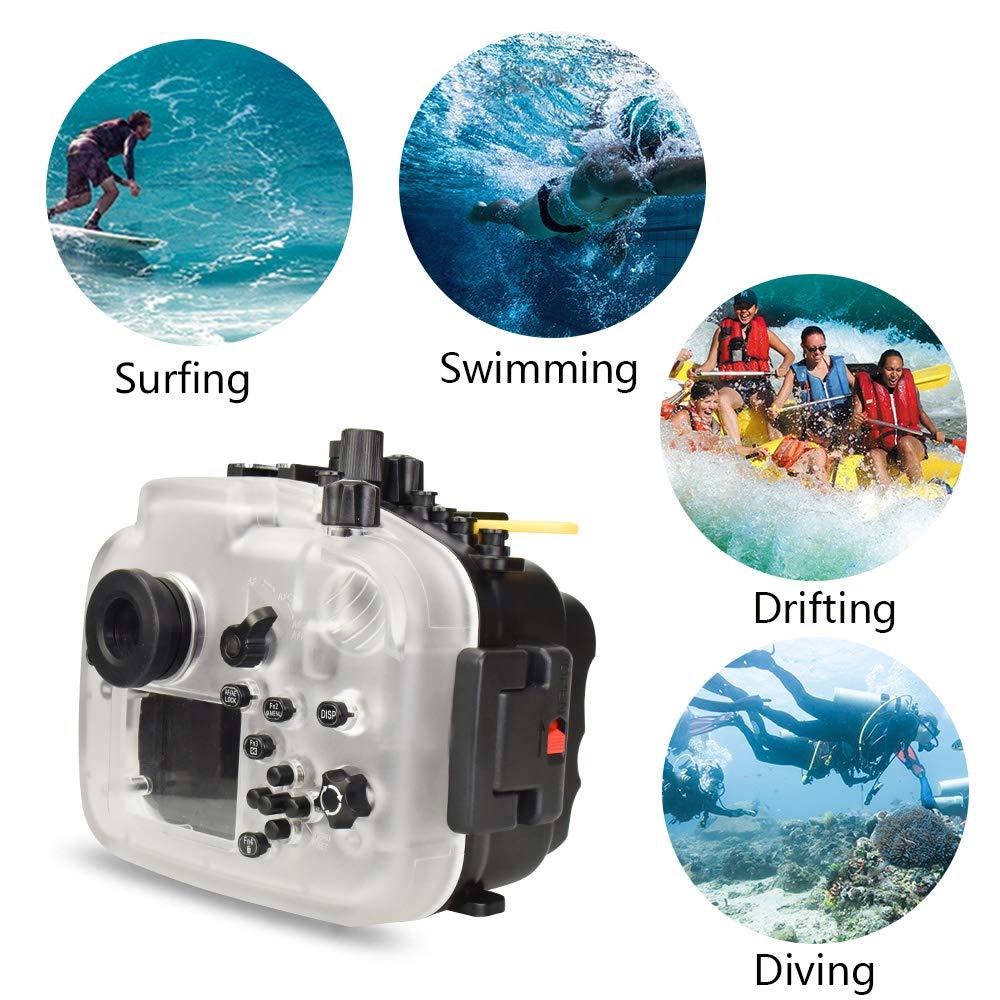 Sea frogs Sea frogs Underwater Camera Housing Compatible with Panasonic GH5 12-60mm IPX8 40m/130ft Maximum Diving Depth Waterproof Camera Case for Diving, Surfing, Rowing