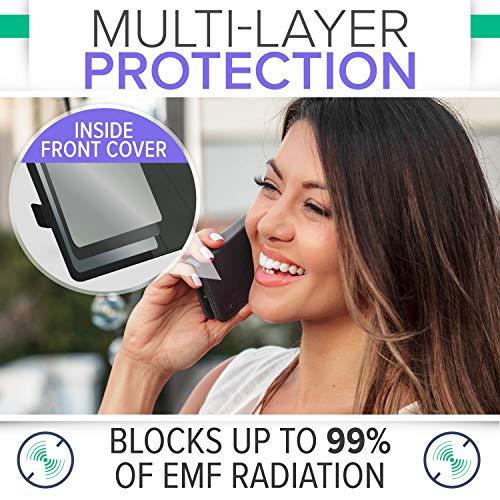 DefenderShield DefenderShield EMF Protection & 5G Anti Radiation iPhone X/XS Case - RFID Blocking EMF Shield Detachable Wallet Case Black
