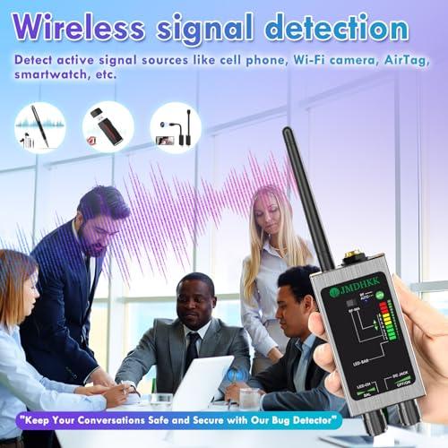 JMDHKK JMDHKK M8000 Hidden Camera Detector, Bug Detector,Camera Finder, Bugging Device Detector for Hotels, Travels, Vehicles, Offices, Public Fitting Rooms (Silver)