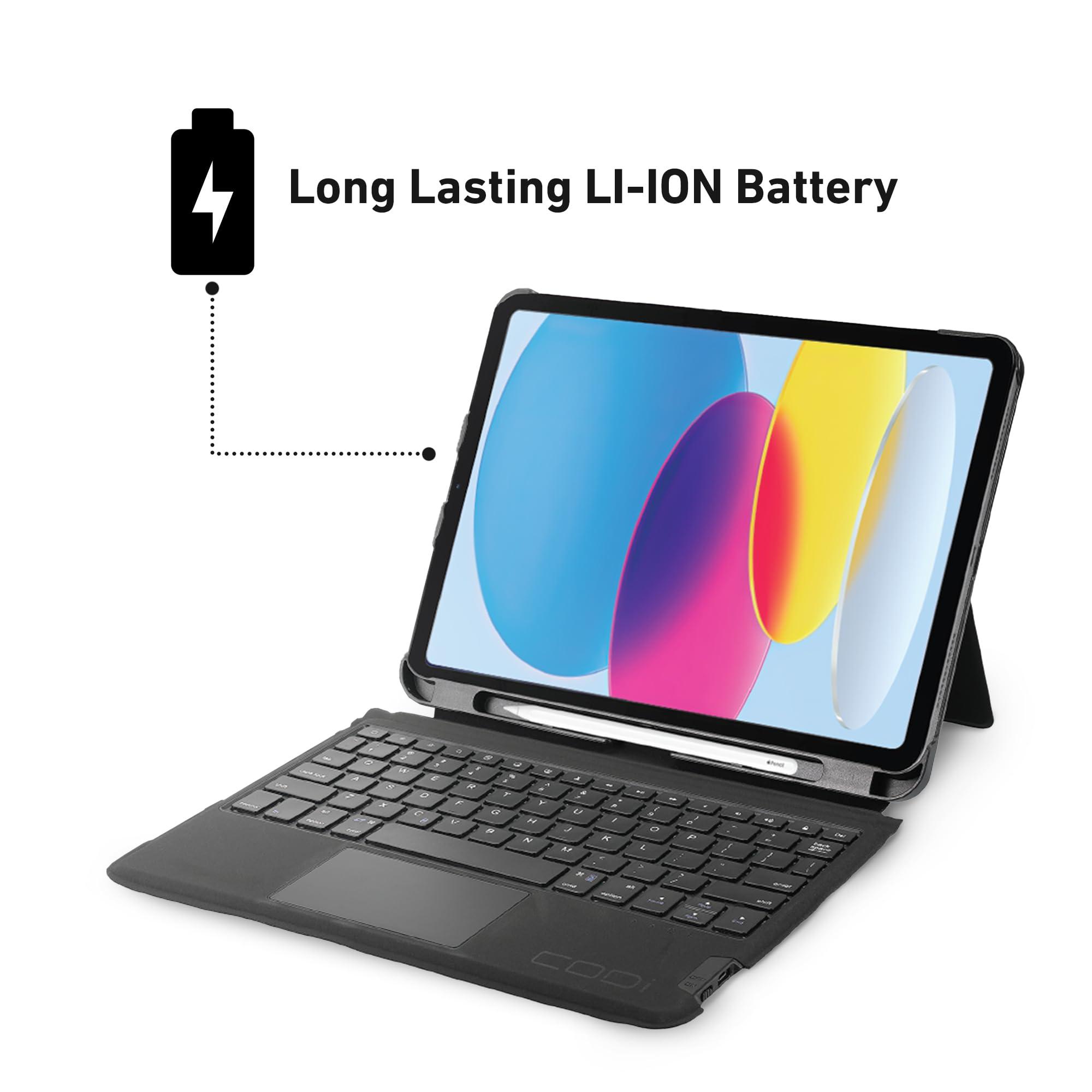 CODi CODi Bluetooth Keyboard Folio Case w/Trackpad for iPad 10.9" (10th Gen), iPad A16, iPad Air 11" (M3, M2), iPad Air 10.9" (5th, 4th Gen), iPad Pro 11" (3rd Gen) Wireless Keyboard Cover
