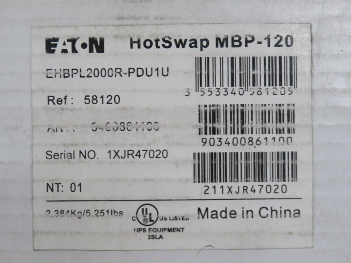 Eaton Eaton Basic Rack PDU HotSwap MBP 2U 110-125V 16A 1.92 kW 5-20P and 6 5-20R