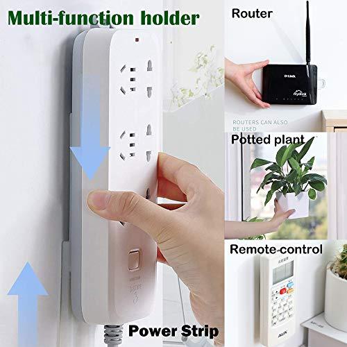 Color Land 3 Pcs Surge Protector Wall Mount Power Strip Holder, Self Adhesive Fixator Punch Free