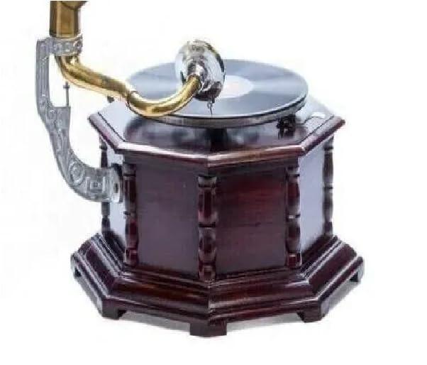 DirectNine Basics Antique Gramophone, Fully Functional Working Phonograph, Win-up Record Player