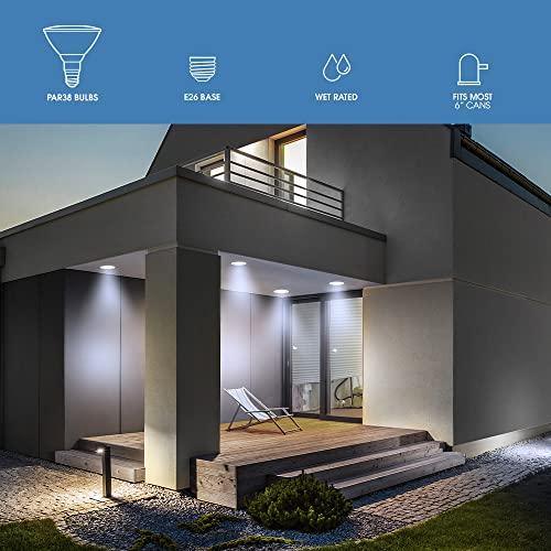 Feit Electric Feit Electric LED PAR38 Bulbs, 75W Equivalent, Non Dimmable, 5000k Daylight, 750 Lumens, 10 Year Lifetime, E26 Base, PAR38 Flood Lights, CRI 90, Damp Rated, 4 Pack, PAR38/950CA10K/MP/4