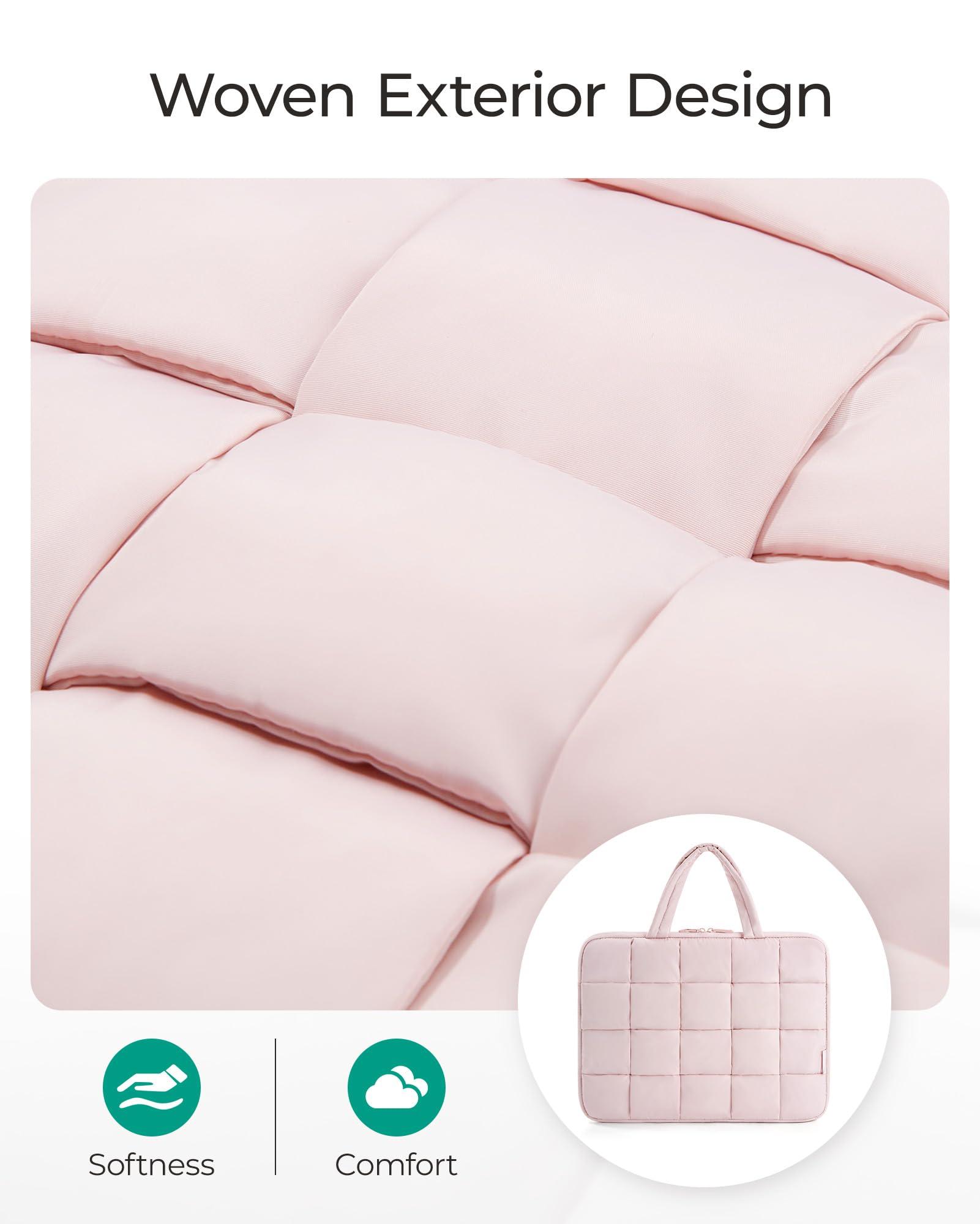 BAGSMART BAGSMART 13-14 Inch Laptop Case, Portable Puffy Laptop Sleeve with Handle, Compatible with MacBook Air/Pro 13.3 13.6 Inch M4 M3 M2 M1, Computer Sleeve Fitted with Dell,HP, Beige