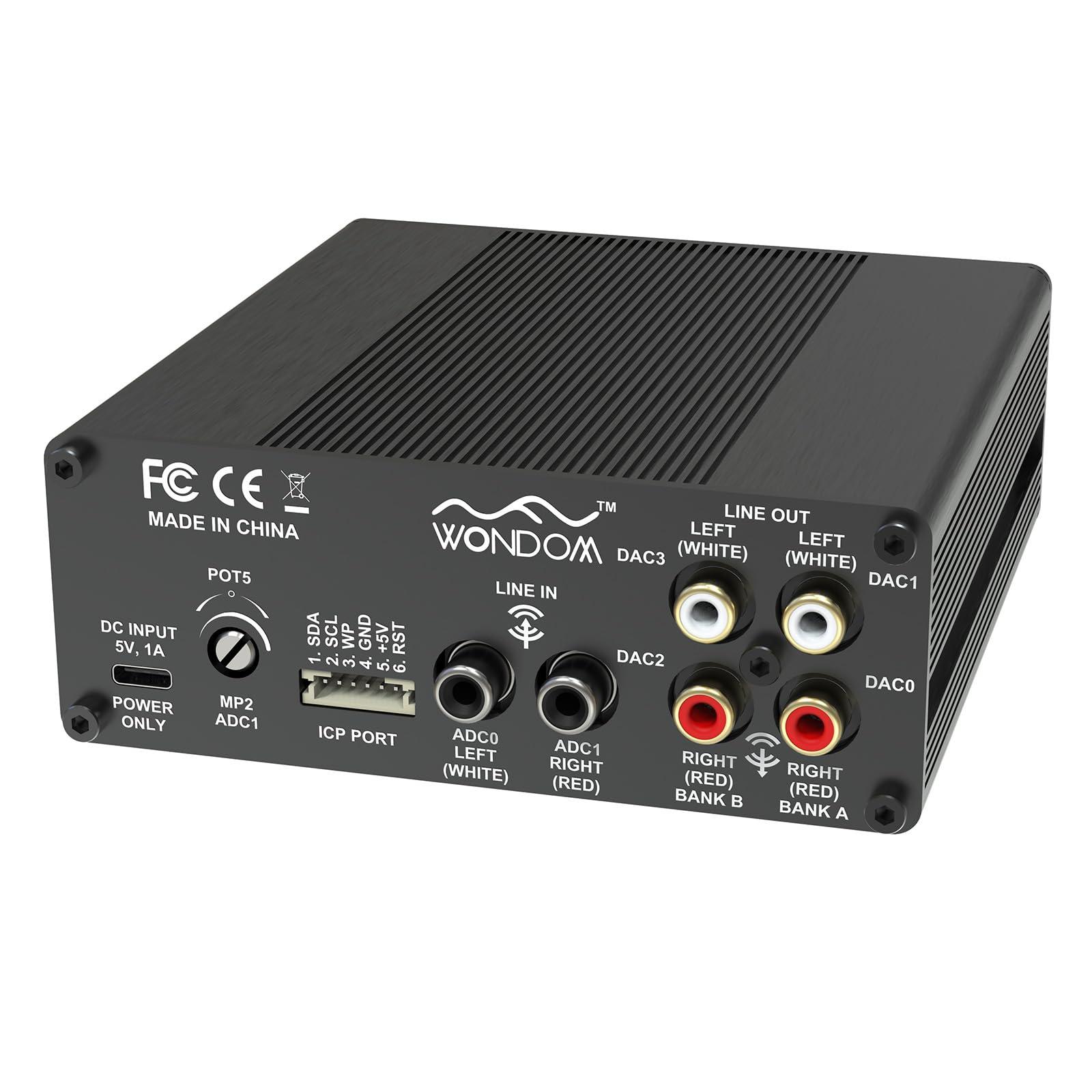 WONDOM ADAU1701 2.1 4.0 DSP Digital Signal Processing Preamp Crossover 2-in 4-Out Tone Board with Treble Bass Volume Adjustment Support Sigmastudio