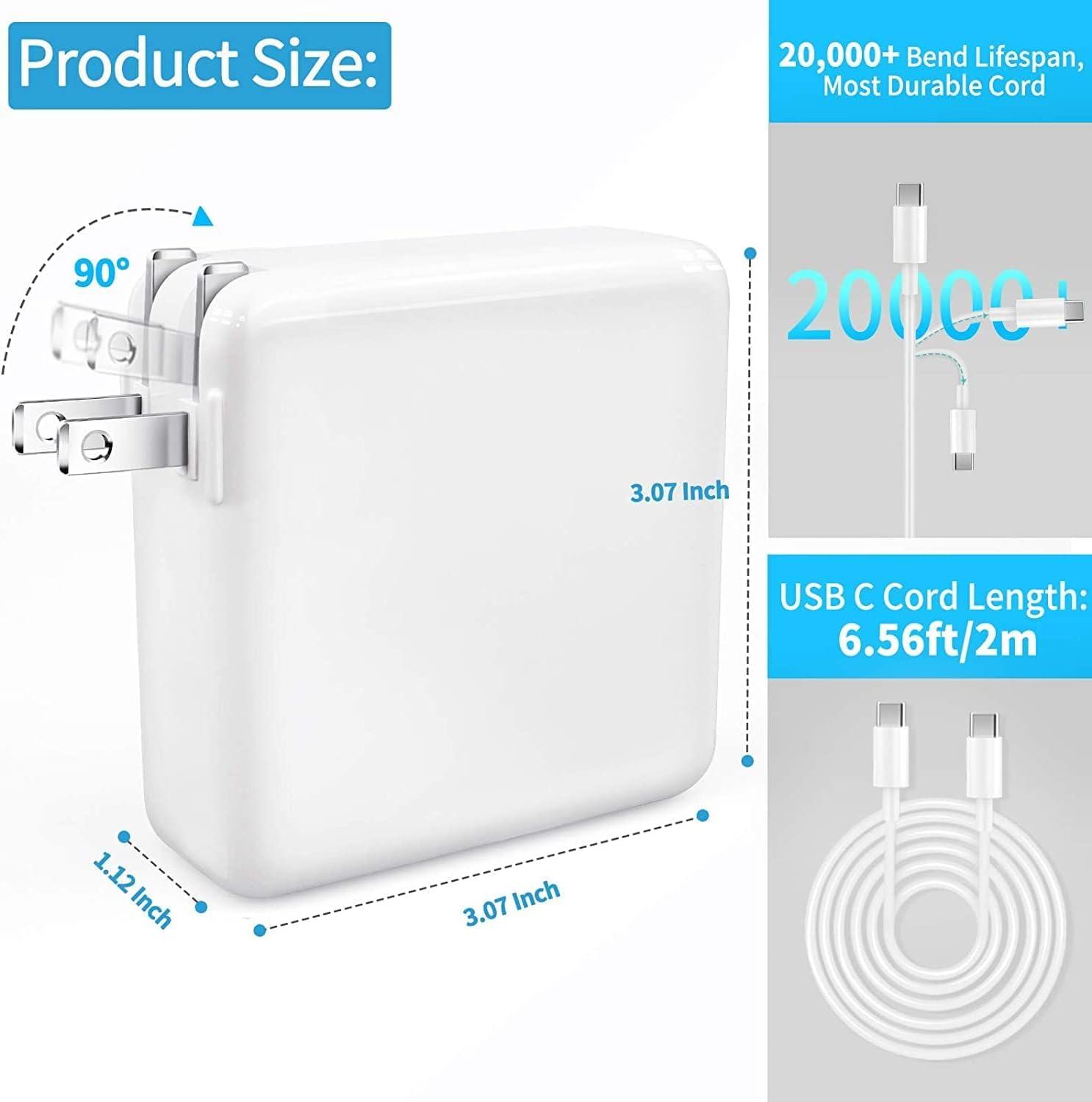 WOSUK MacBook Pro Charger 96W USB C Charger for MacBook Pro 16, 15, 14, 13 inch 2024, 2023, 2022, 2021, M3 M2 M1 Mac Book Air USB C Laptop Power Adapter with LED, 5A Cable Charging