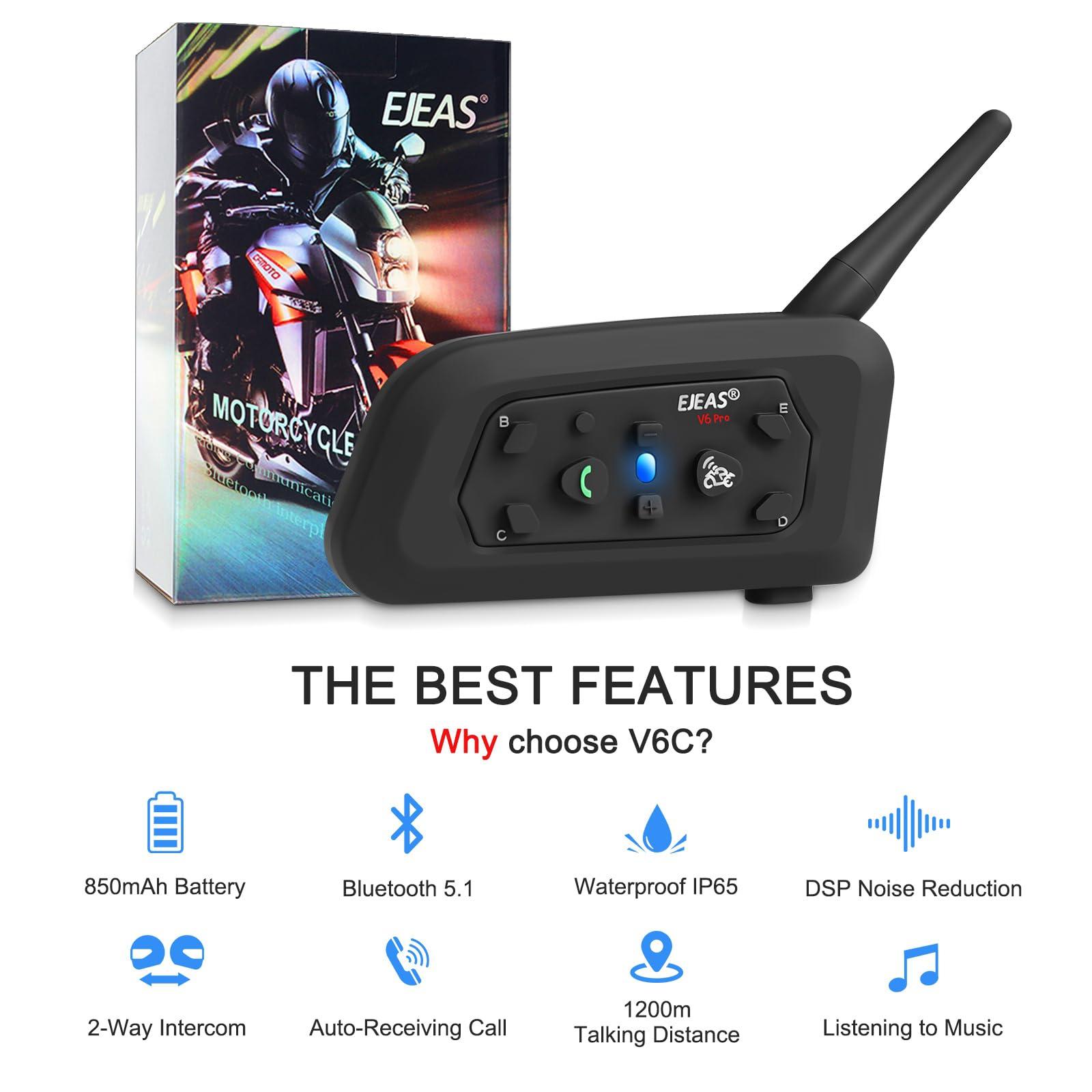EJEAS EJEAS V6C Professional Football Referee Bluetooth Intercom, 2 People Wireless Bluetooth Headset with Running Armband for Soccer Hockey Rugby Sports (2 Pack)