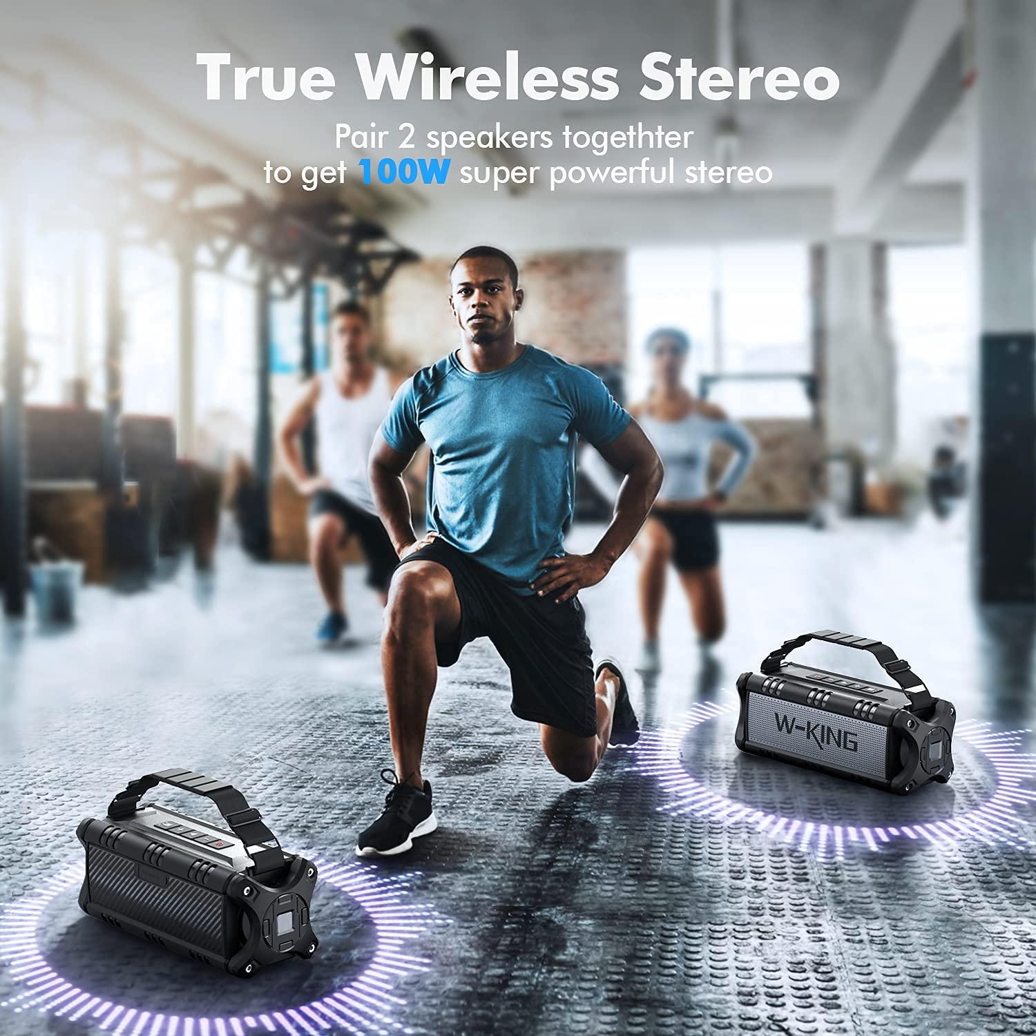 W-KING W-KING Bluetooth Speaker, 50W Powerful Bluetooth Speaker Loud IPX6 Waterproof, Large Outdoor Portable Speaker Wireless for Deep Bass/Bluetooth 5.0/Power Bank/40H Playtime/TF-Card/AUX/NFC/EQ