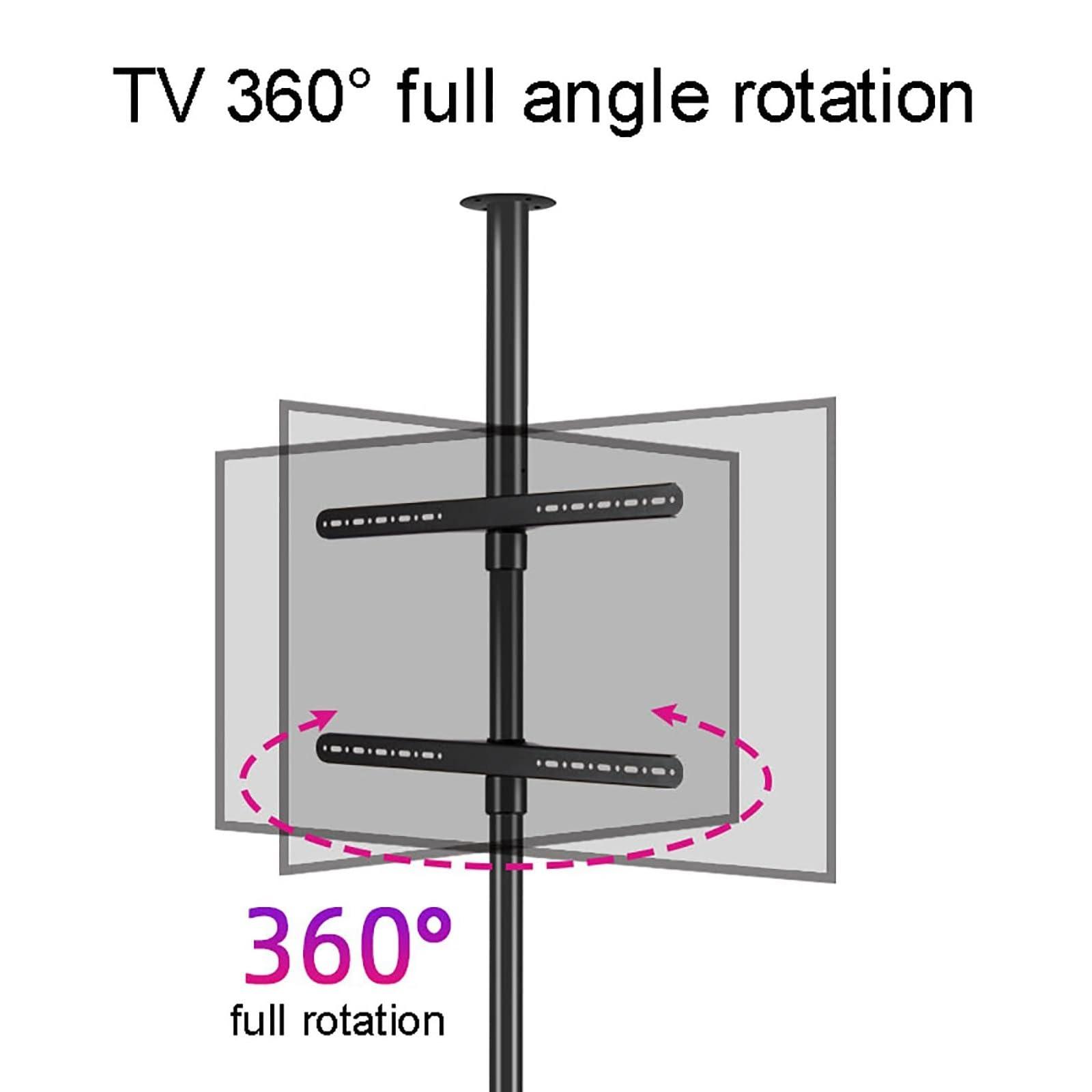 THEGA Full Motion 360 Deg Rotation Tilt Swivel TV Mount - TV Wall Mount, Height-Adjustable TV Mounting Stand, TV Wall Swivel Base 360 Rotatable, for 32-75 Inch TVs, Max VESA 600x400mm (Size : 170-205cm)