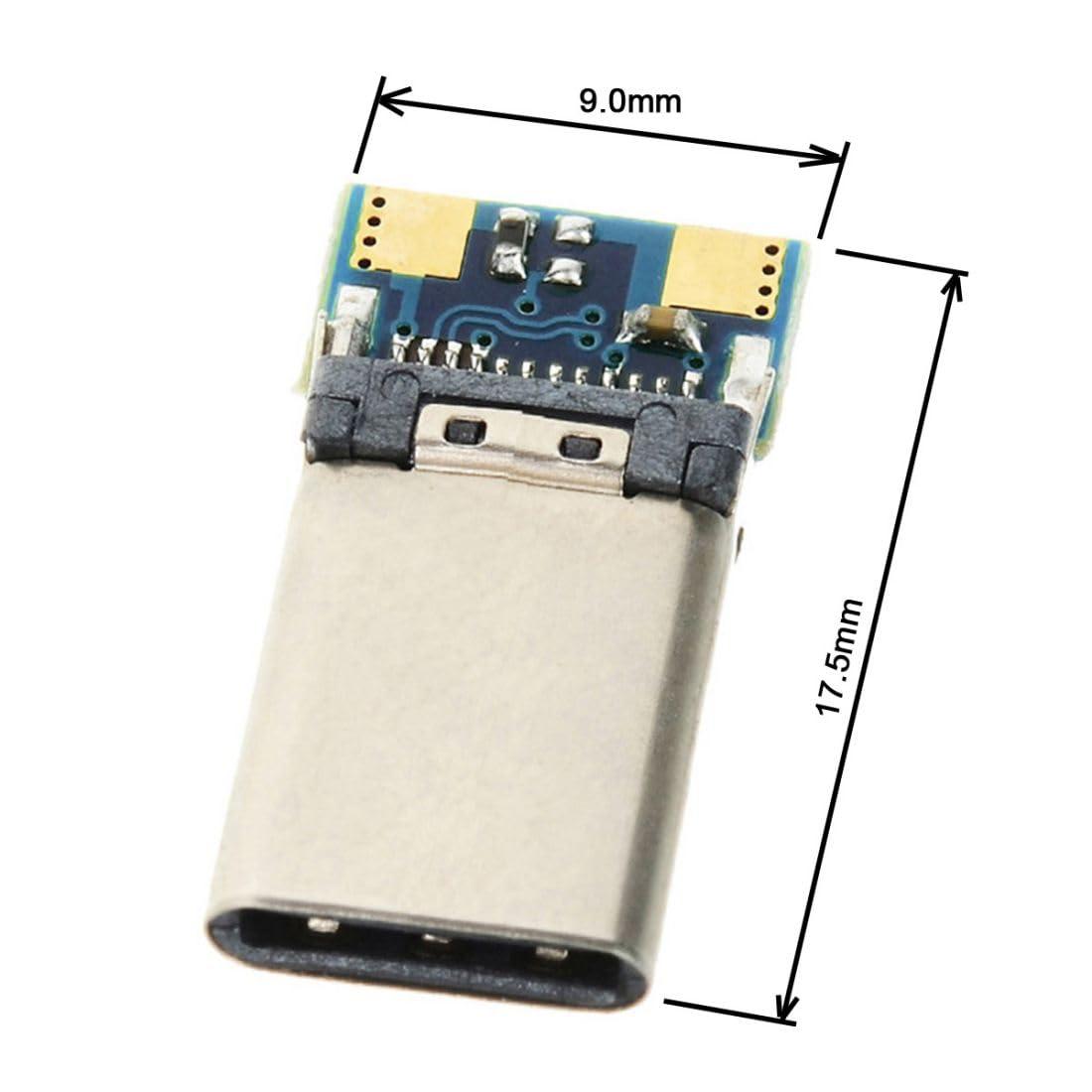 chenyang chenyang USB C DIY Connector USB 3.1 Type C 24Pin Male Plug Female Socket Port Repair Replacement Solder Adapter with PCB Board