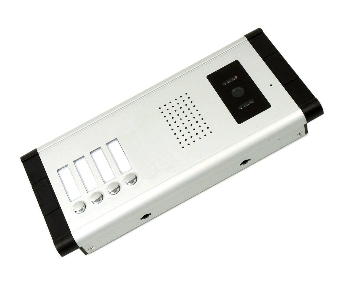 AMOCAM AMOCAM Apartment Video Intercom System, 4 Household Video Doorbell Kits, Wired 7 Inches Monitor, IR Outdoor Camera Support Monitoring, ID Unlock, 2 Way Intercom, 1- Camera and 4-Screen