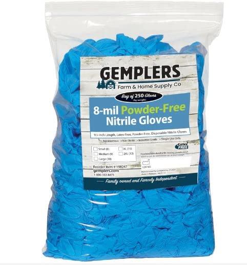 Gempler's Gempler's 8-mil Disposable Nitrile Gloves, Bag of 250 (X-Large)