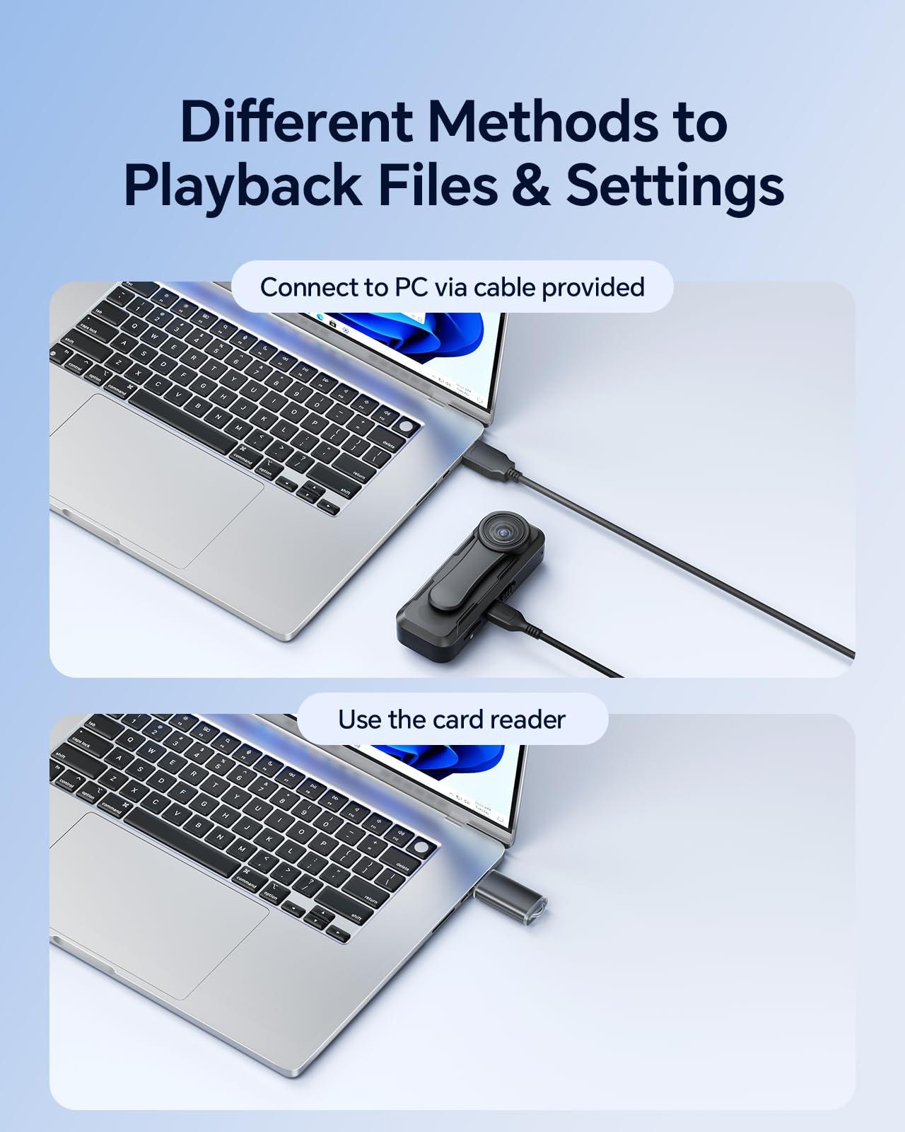 BOBLOV BOBLOV W1 64GB HD 1080P Body Worn Camera, Wearable Body Camera with 2 Clips, Loop Recording Body Camera Support Time Stamp, Back Clip for Traveling, Driver, Delivery Man, Lecture Recording