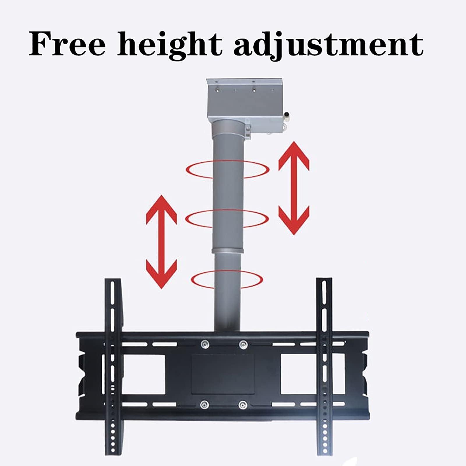 YUZDNM Electric TV Lift - Adjustable Ceiling TV Mount Bracket - Motorized Riser Mount with Remote Control, TV Wall Mount, Motorized Ceiling Mount, 90 Flip Up, Fits 26-70 Inch LED Screen TVs(19.6inch)