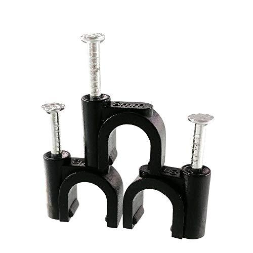 Gracilaria 100 Pack Nail in Cable Clips Ethernet Cable Nails Tacks Clips 8mm for Electrical, Ethernet, Dish Wire, Coax Cable, RG6, RG59, CAT6, RJ45 Cable