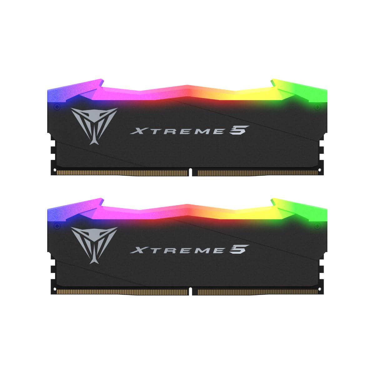 Patriot Memory Patriot Viper Xtreme 5 RGB DDR5 RAM 32GB (2X16GB) 7800MHz CL38 1.45v UDIMM Desktop Gaming Memory Kit Compatible with Intel XMP - PVXR532G78C38K