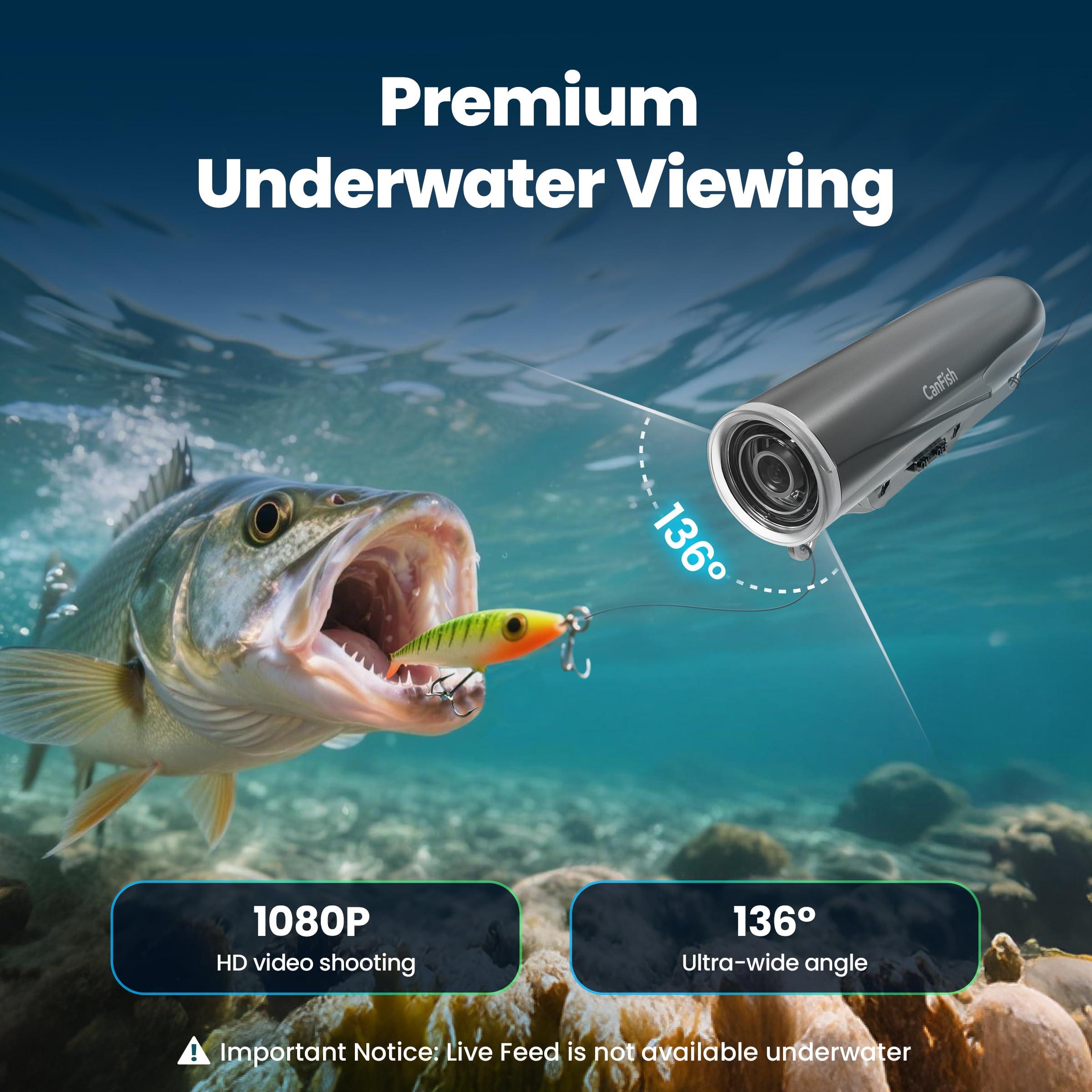 Chasing CanFish Fishing CamX Underwater Fishing Camera, HD 1080P &136Ultra-Wide-Angle,656FT ROV Waterproof/Motion Sensing/Segmented Intelligent Recording/Wireless Charge/App Compatible with iOS and Android