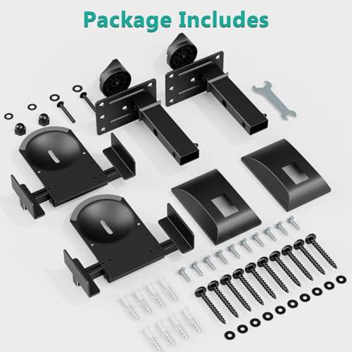 WALI WALI Speaker Wall Mounts, Dual Side Clamping Bookshelf Mounting Bracket for Large Surrounding Sound Speakers, Hold up to 55 lbs. (SWM201), 1 Pair, Black