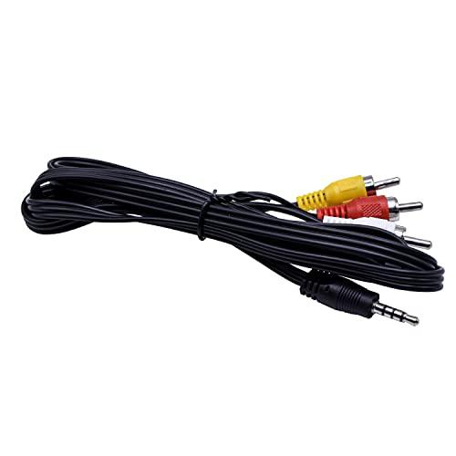 HQRP HQRP AV Audio Video Cable/Cord 3.5mm to 3 RCA Compatible with Canon JVC Panasonic PV-DV51 PV-DV52 PV-DV52D PV-DV52DS PV-DV52S PV-DV600 PV-DV100 PV-DV101 PV-DV102 PV-DV103 Camcorder, 56-inch