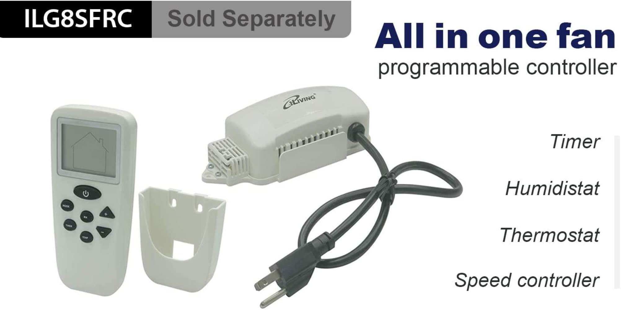 iLiving iLiving - 16" Wall Mounted Exhaust Fan - Automatic Shutter - Variable Speed - Vent Fan For Home Attic, Shed, or Garage Ventilation, 1200 CFM, 1800 SQF Coverage Area (Power Cord Not Included)