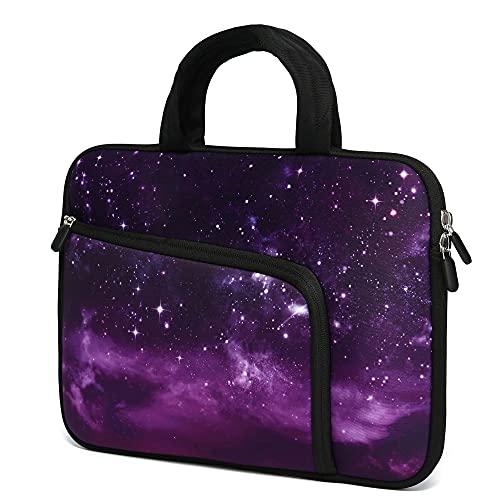 HAPPYLIVE SHOPPING 14 15 15.4 15.6 inch Laptop Handle Bag Computer Protect Case Holder Notebook Sleeve Neoprene Cover Soft Carrying Case with Extra Pockets for Dell Lenovo Toshiba HP Chromebook ASUS Acer(Purple Galaxy)