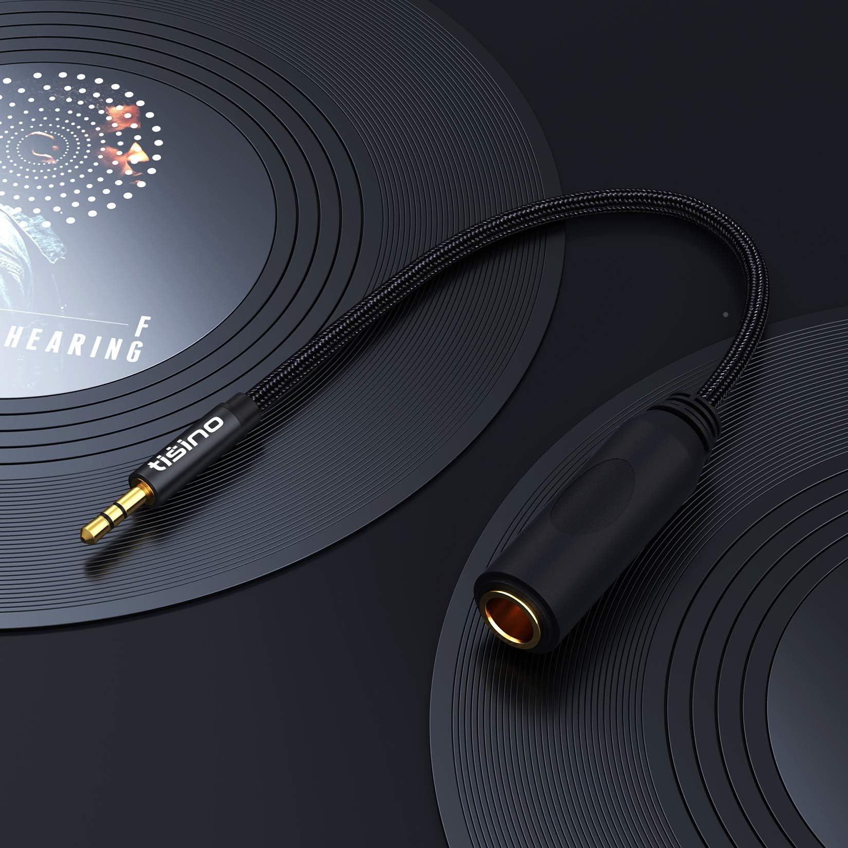 Tisino Tisino 1/4 to 3.5mm Adapter, 1/4" Female to 1/8" Male Stereo Audio Adapter for Headphone, Amplifiers, Guitar, Amp etc. - 1ft/30cm