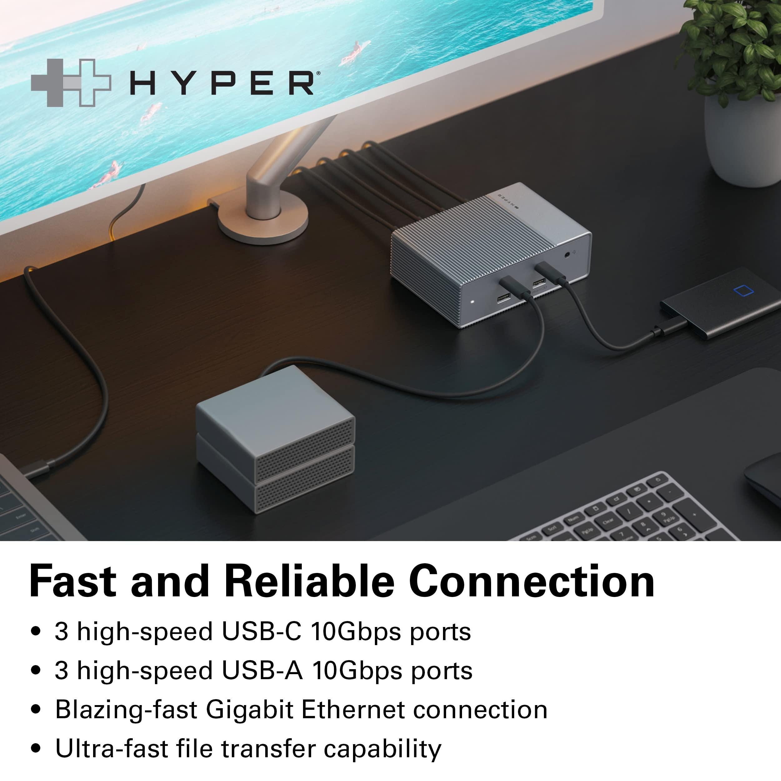Hyper HyperDrive GEN2 15-in-1 USB-C Docking Station for MacBook, iPad, PC - HDMI or DP, Up to 3 Extended Displays, High-Speed USB Data Transfer
