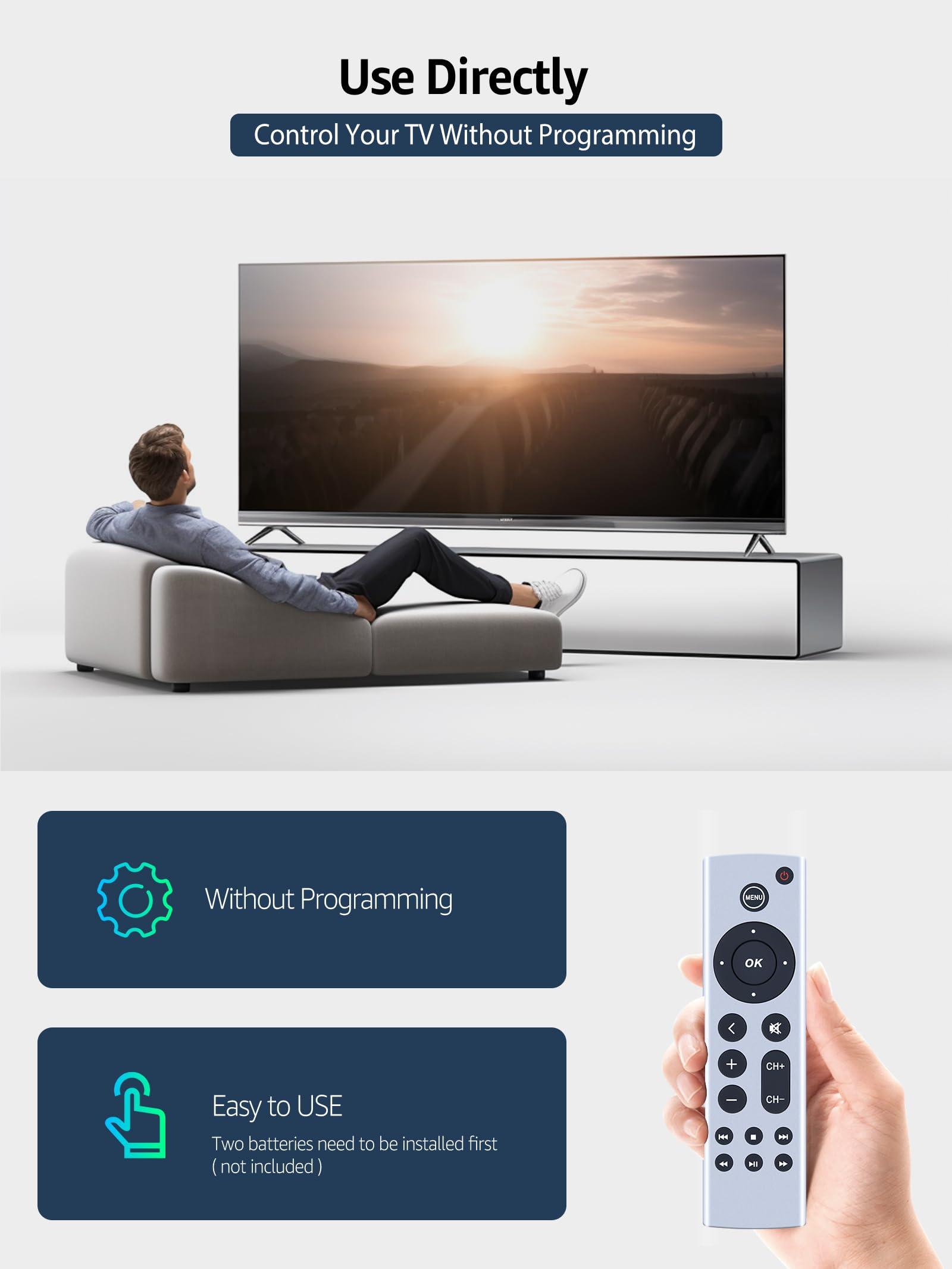 PZL Universal Replacement Remote Control fit for Apple TV Gen 1 2 3 4, for Apple TV 4K/ HD A1427 A1469 A1378 A1218 A2843 A2737 A2169 A1842 A1625 (No Voice Function)