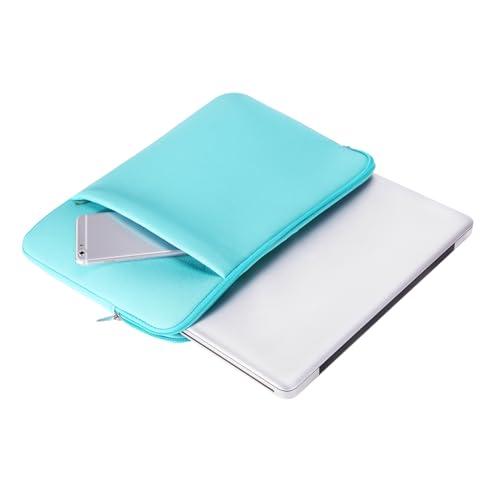 RAINYEAR make life easier RAINYEAR 14 Inch Laptop Sleeve Case Protective Soft Padded Zipper Cover Carrying Computer Bag with Front Pocket & Accessories Pouch, Compatible with 14\" Notebook Chromebook Tablet Ultrabook (Blue)