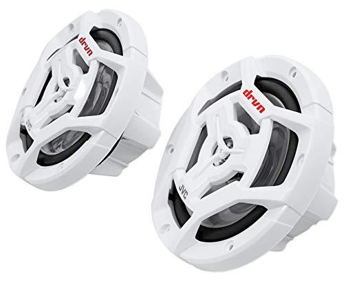 JVC JVC CS-DR6200M Marine 6.5" 2-Way Coaxial Speaker - Set of 2 (White) featuring Water Resistant Woofers / UV Resistant Grilles / Max Power 150W