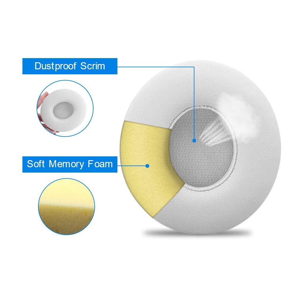 Link Dream Link Dream Replacement Ear Pads for Beats Solo 2 & 3 - Memory Foam Earpads Cushion Cover for Wireless Headphones (White)