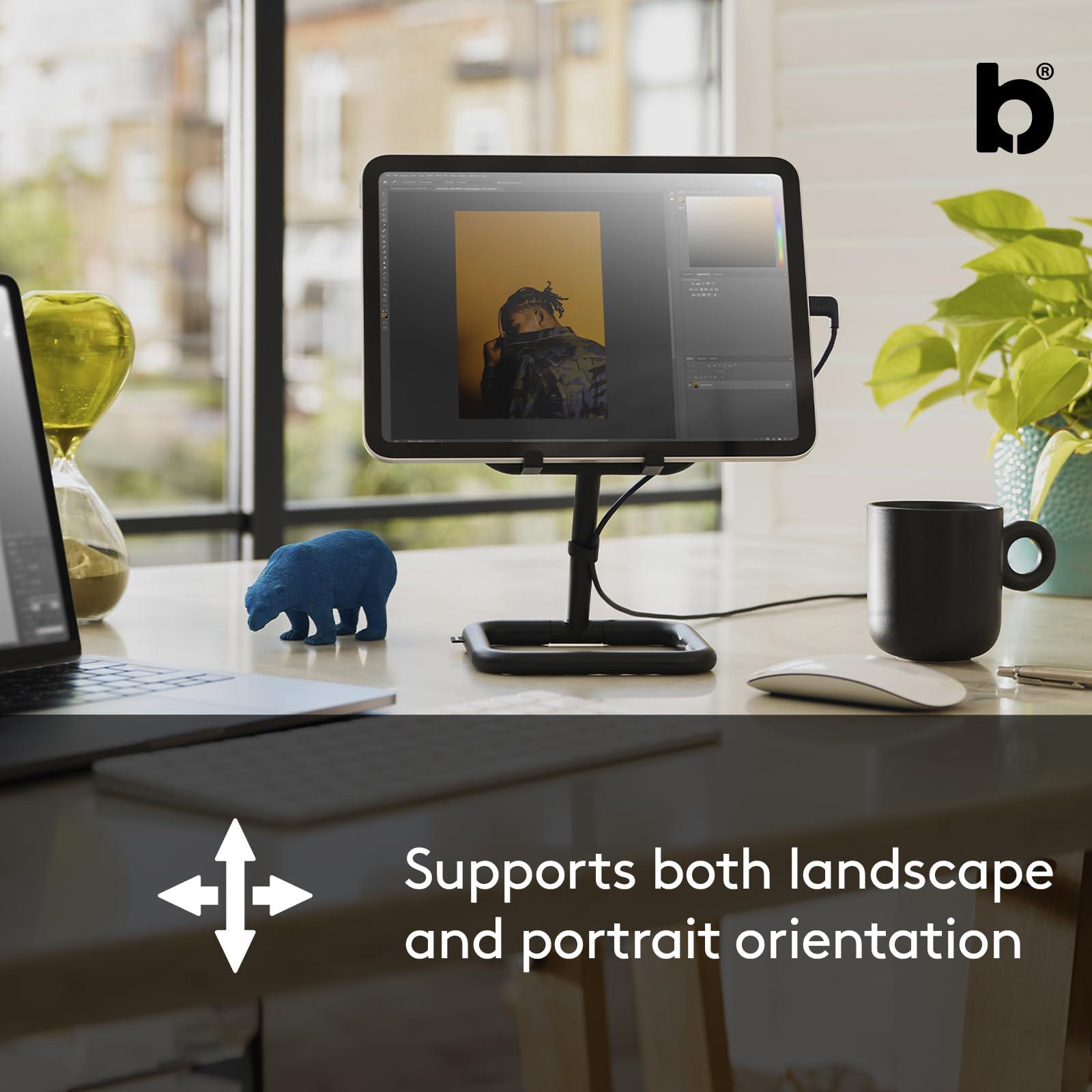 Bouncepad Bouncepad Go iPad Stand for Business & Leisure | iPad POS Stand | Adjustable Tablet & iPad Stand | Compatible with All Tablets & iPad Models | iPad Register Stand | Black