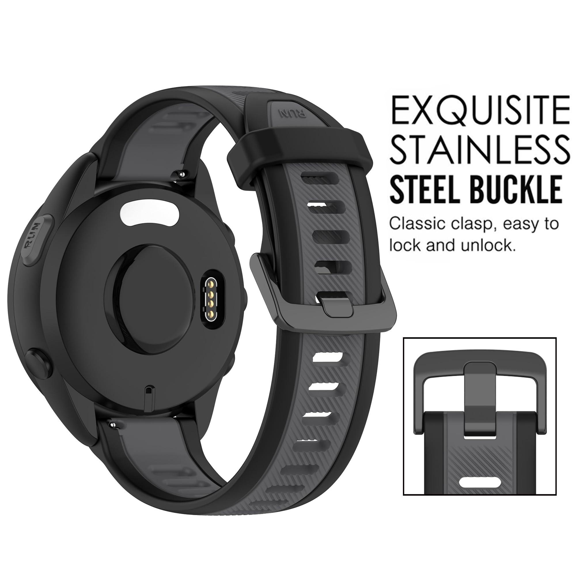 QGHXO Band for Garmin Forerunner 165, Soft Silicone Replacement Band for Garmin Forerunner 165 Music (No Tracker)