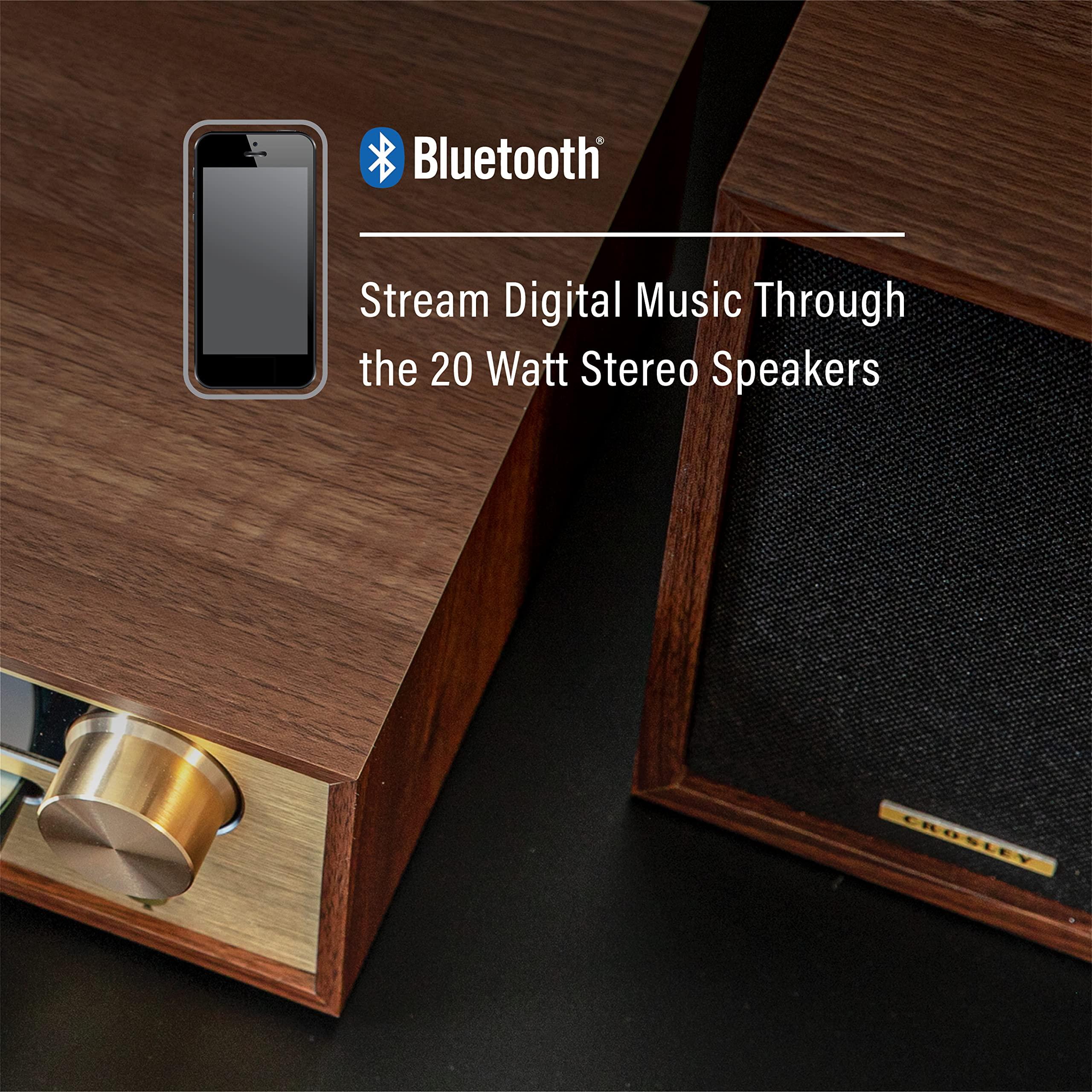 Crosley Crosley CR3503A-WA Parker Blueooth FM Radio and CD Player, Walnut