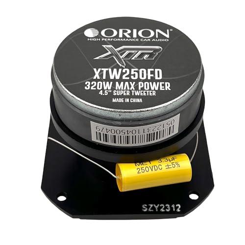 Orion Orion XTR Series XTW250FD 4.5 Big Motor Super Tweeter | Aluminum Diaphragm, 1 Voice Coil, 80W RMS, 320W Max, Built-in Crossover - High Performance, Pro Car Audio Tweeter (Single)