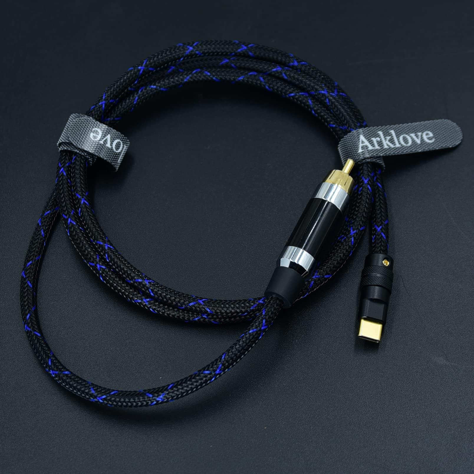 Arklove 3ft USB c to coaxial Cable Male Type-c to Digital coaxial Audio Interface RCA Female Adapter Wire spdif for dac amp Sound Preamp Amplifier DSD64 dsd128 192K