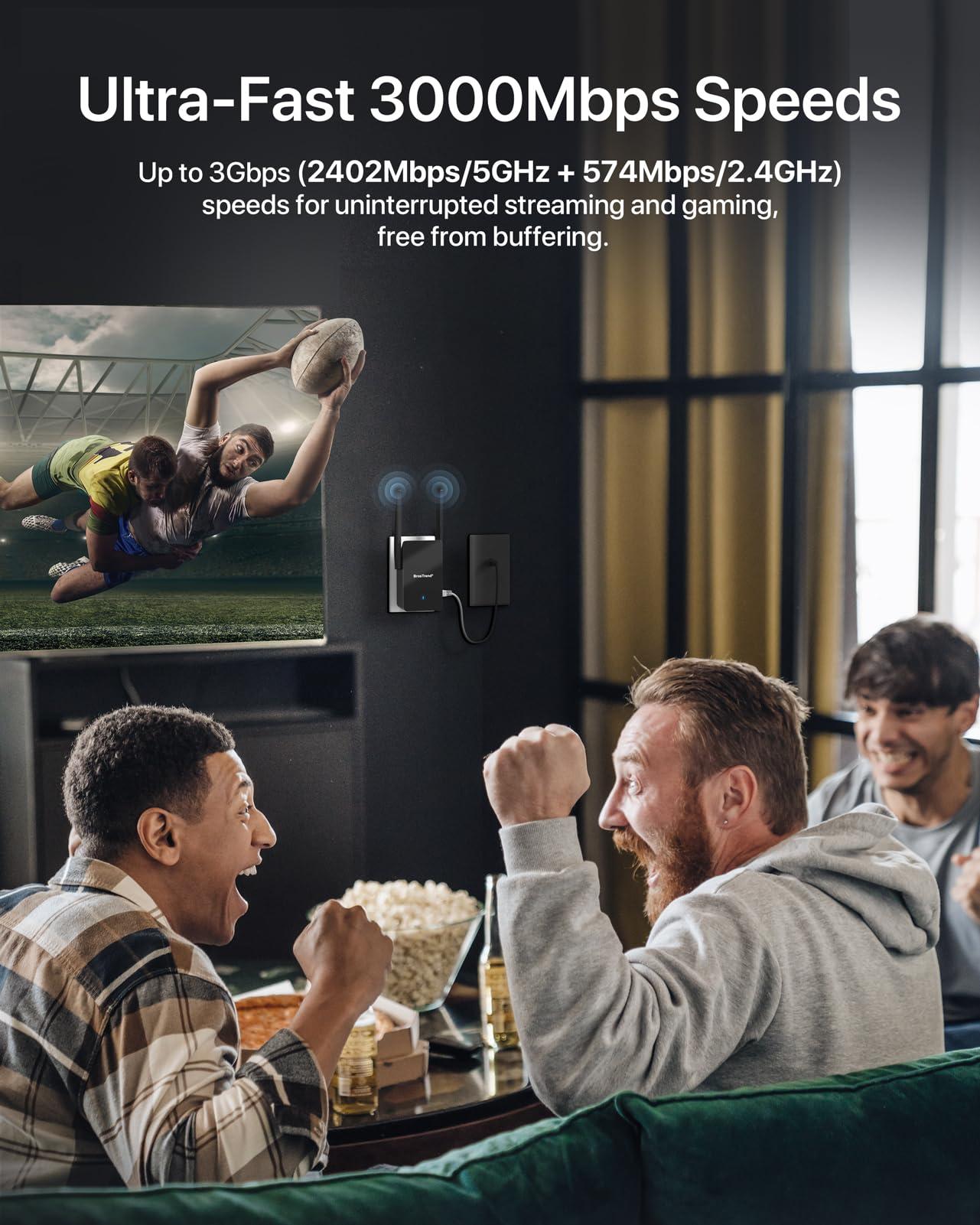 BrosTrend BrosTrend AX3000 WiFi 6 Access Point, Wall Plug Wireless Access Point, Gigabit Access Point WiFi 6 Dual Band, Home WiFi AP for PC Smartphone TV GameConsole etc. WAP Up to 45 Devices, OFDMA, Easy Setup