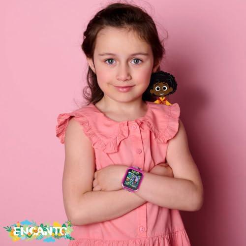 Accutime Disney Encanto Kids Smartwatch with Camera, Games, and Fitness Tracker Interactive Touchscreen Watch with Changeable Faces, Alarm, Voice Recorder, and Step Counter Fits Wrists 5.5" to 8"