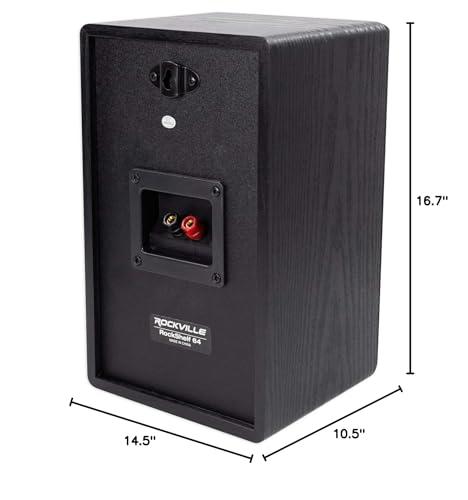 Rockville Rockville Pair RockShelf 64B Black 6.5" Home Bookshelf Speakers w/37 Stands