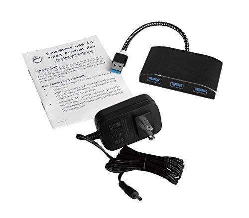SIIG SIIG SuperSpeed 4 Port USB 3.0 Hub With 5V Power Adapter and Woven Braided USB - Powered Hub & Port Adapter