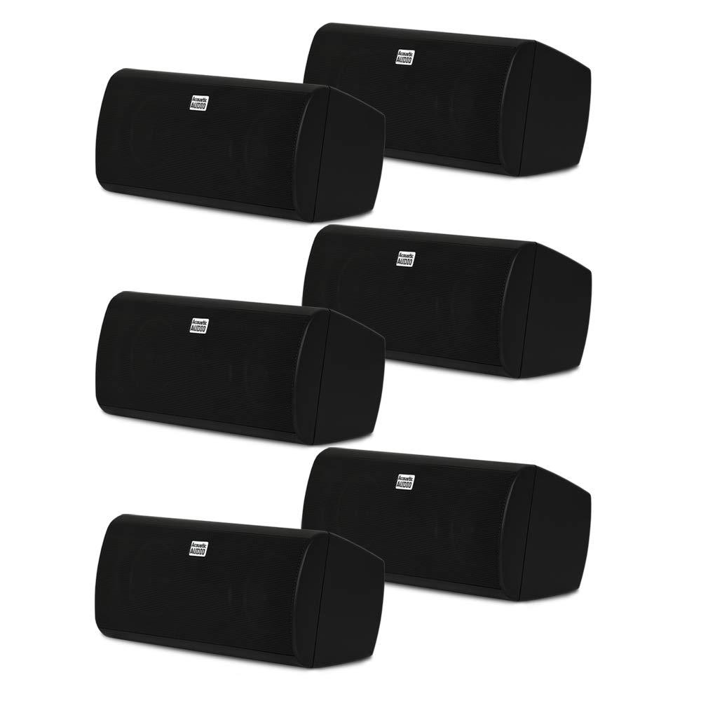 Acoustic Audio by Goldwood Acoustic Audio AA35CB Indoor 3 Way Speakers 2400 Watts Black Bookshelf 3 Pair Pack AA35CB-3PR